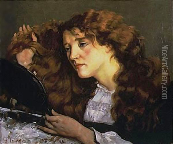 Portrait De Jo, La Belle Irlandaise Oil Painting - Gustave Courbet