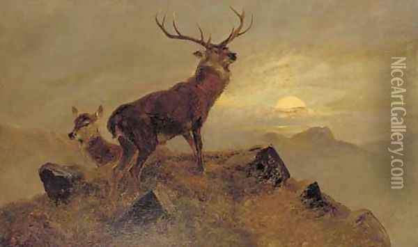 Dusk over the Highlands Oil Painting - Clarence Roe