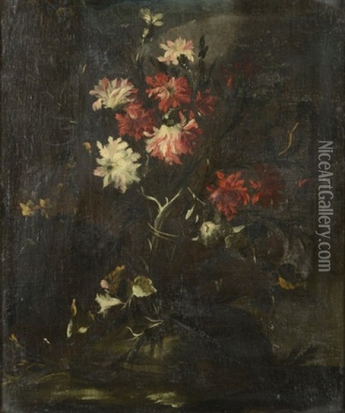 Bouquets D'oeillets Oil Painting - Margherita Caffi