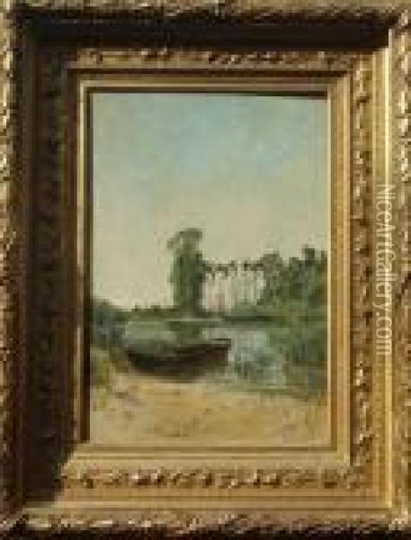 Pecheur A La Barque. Oil Painting - Edmond Yvon