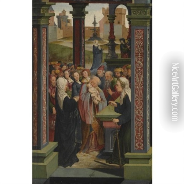 The Presentation In The Temple Oil Painting - Jacob Cornelisz Van Oostsanen