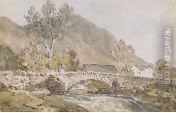Grange Bridge, Borrowdale Oil Painting - Joseph Mallord William Turner