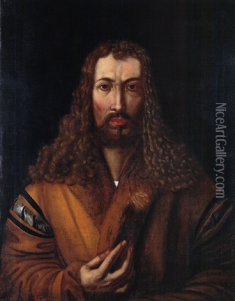 Das Selbstportrait Albrecht Durers (after Durer) Oil Painting - Gottfried Eichler the Elder