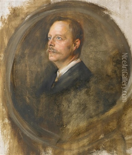 Portrat Des Herrn Chamberlain (study) Oil Painting - Franz Seraph von Lenbach