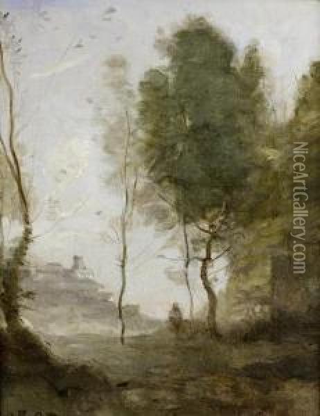 Etude De Paysage- Souvenir D'italie Oil Painting - Jean-Baptiste-Camille Corot