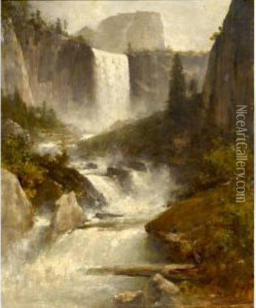 Vernal Falls Oil Painting - Thomas Hill