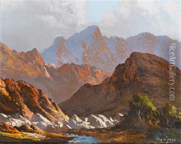 Mountain Scene Oil Painting - Tinus de Jongh