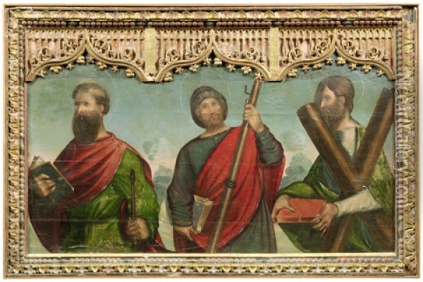 Saints Andrew, James And Paul Oil Painting - Juan De Flandes