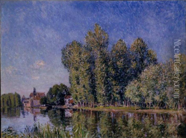 Le Loing A Moret Oil Painting - Alfred Sisley