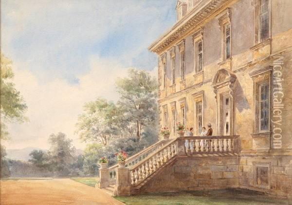 Coleshill House, Coleshill Near Highworth, Farringdon, Oxfordshire Oil Painting - Herbert C. Herries