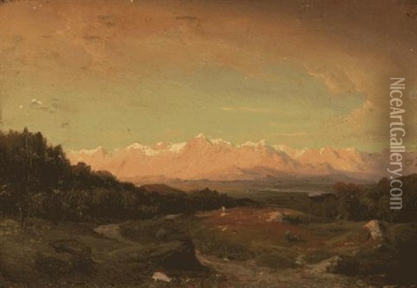 Voralpenlandschaft Oil Painting - Franz Hengsbach