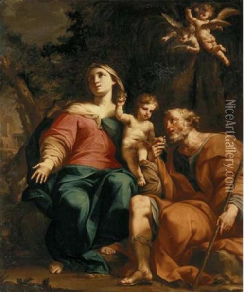 The Rest On The Flight Into Egypt Oil Painting - Giuseppe Marchesi