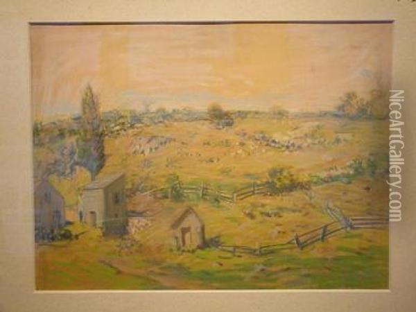 Farm Field Oil Painting - Arthur C. Goodwin