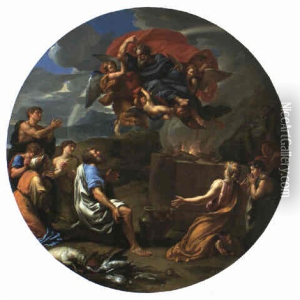 Le Sacrifice De Noe Oil Painting - Michel Corneille the Younger
