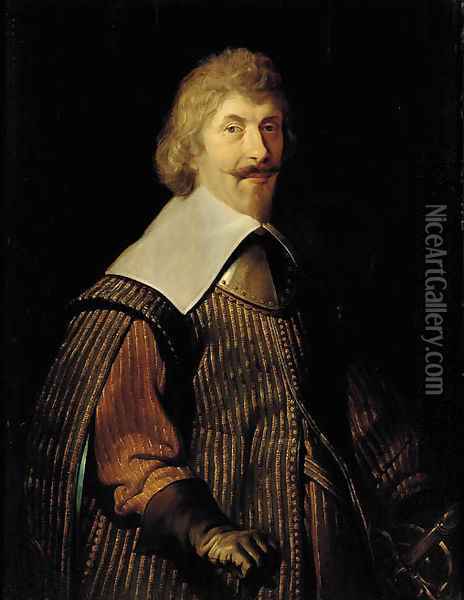 Portrait of an officer Oil Painting - Flemish School