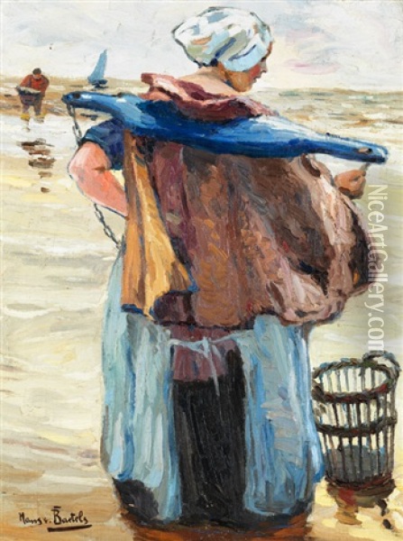 Die Krabbenfischerin Oil Painting - Hans Von Bartels