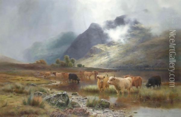 Loch Lubnaig And Ben Vane Oil Painting - Louis Bosworth Hurt