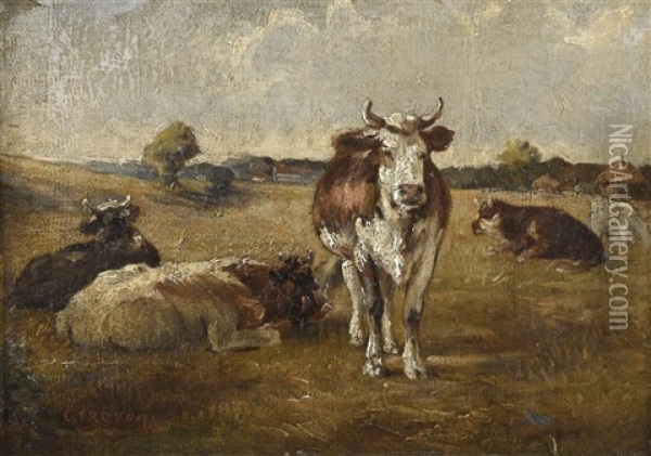 Vaches Dans Un Pre Oil Painting - Constant Troyon