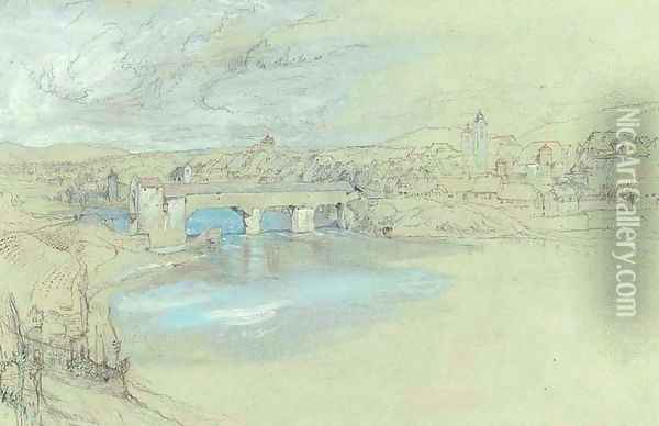 The bridge of Rheinfelden, Switzerland Oil Painting - John Ruskin