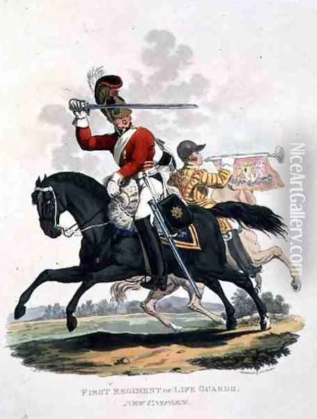 First Regiment of Life Guards, New Uniform, engraved by Joseph Constantine Stadler, 1815 Oil Painting - Charles Hamilton Smith