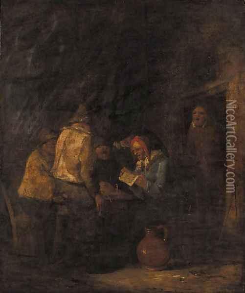 Boors singing in a barn Oil Painting - Egbert van, the Younger Heemskerck