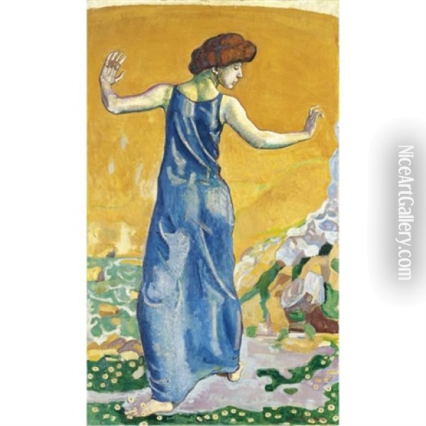 Frohliches Weib (joyful Woman) Oil Painting - Ferdinand Hodler