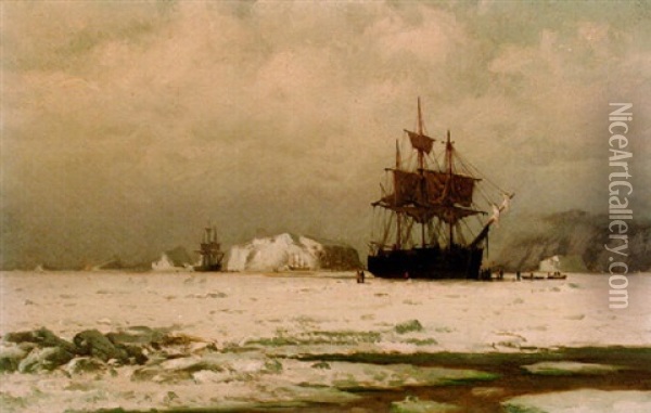Icebound Whaler Oil Painting - William Bradford