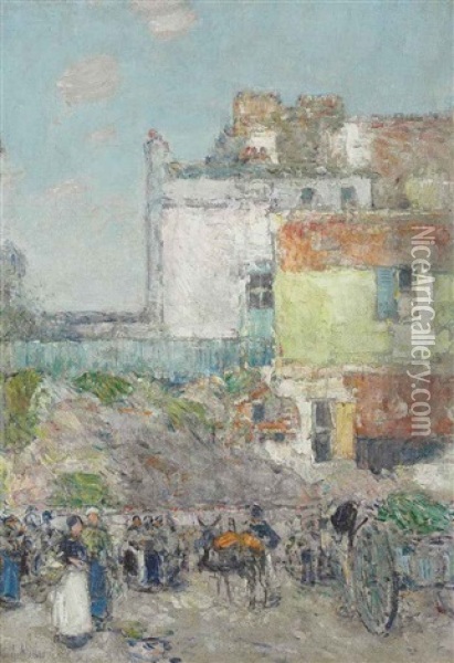 Marche St. Pierre, Montmartre Oil Painting - Childe Hassam