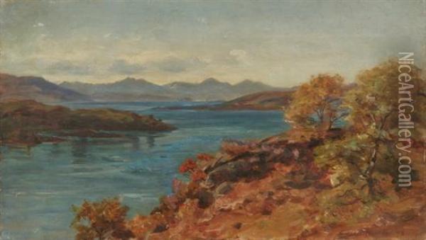 Thehills Of Skye From Loch Duich Oil Painting - Colin Hunter