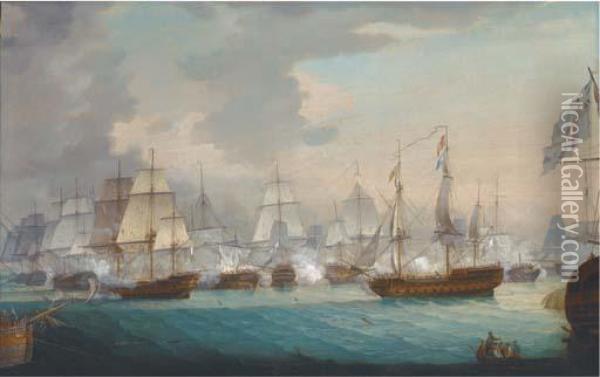 The Battle Of The Nile, 1 Oil Painting - Samuel Drummond