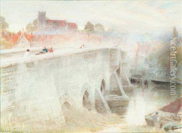 Aylesford, On Medway Oil Painting - Albert Goodwin