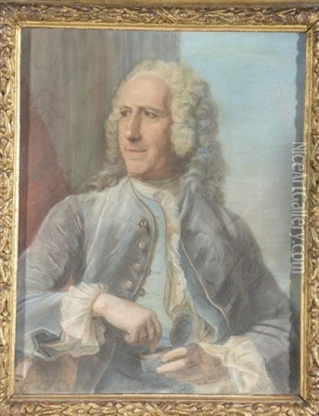 Portrait D'etienne Perrinet, Sieur De Jars Et De Boucart (1675-1762) Prenant Du Tabac Oil Painting - Maurice Quentin de La Tour