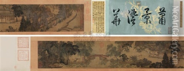 The Han's Palace Oil Painting -  Chinese School-Song Dynasty