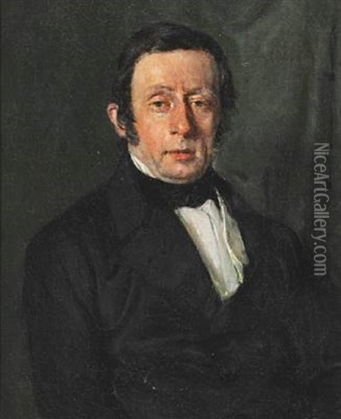 Portrait Of Professor Borgen. Headmaster At The Metropolitan School In Copenhagen Oil Painting - Christian Albrecht Jensen