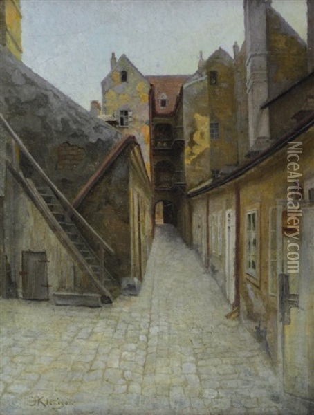 Borgo Antico Oil Painting - Fritz Von Kleudgen