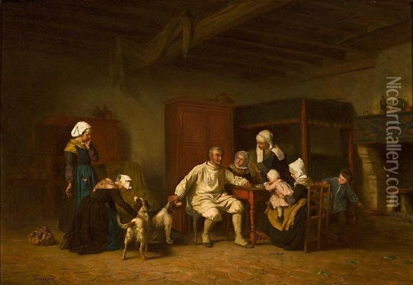 Escena Familiar Oil Painting - Theophile-Emmanuel Duverger