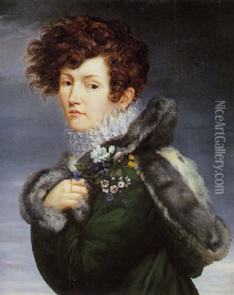 Portrait De La Comtesse De Vaureal Oil Painting - Jeanne Elisabeth Chaudet