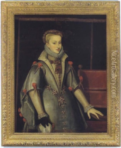 Anna Von Osterreich, Konigin Von Spanien Oil Painting - Antonis Mor Van Dashorst
