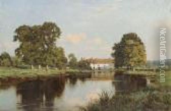 The House On The River Oil Painting - Edward Wilkins Waite