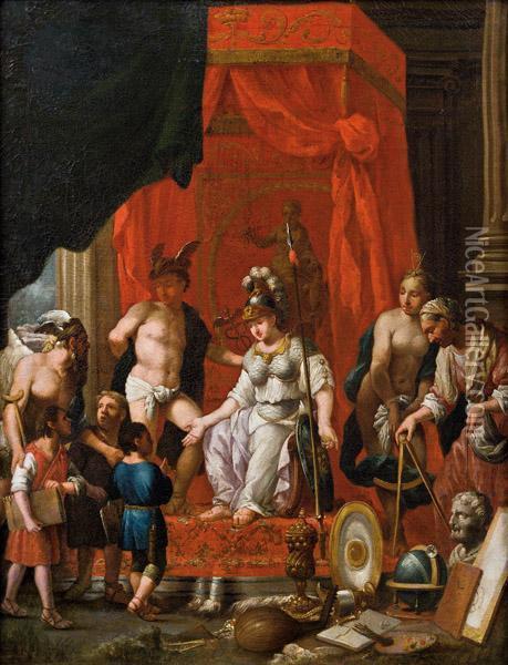 Minerva Als Gottin Der Kunste Oil Painting - Johann Heiss
