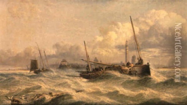 Off Dunkirk Oil Painting - Arthur Joseph Meadows