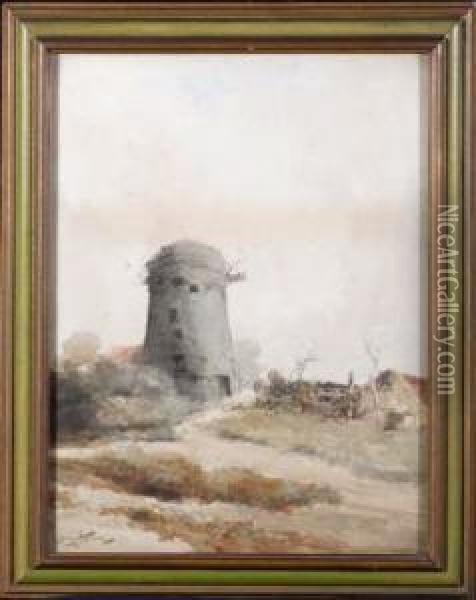 Billy Mill, North Shields Oil Painting - George Edward Horton