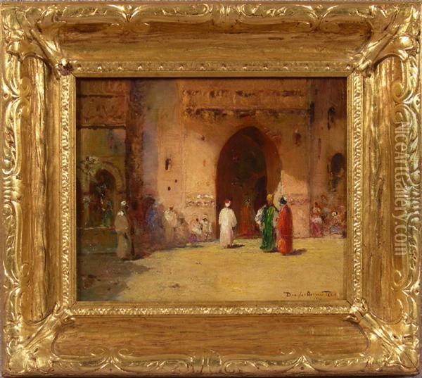 Figures Outside A Mosque Oil Painting - Douglas Arthur Teed