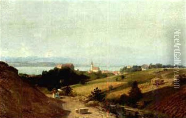 Ansicht Vom Starnberger See Oil Painting - Karl Kaltenmoser