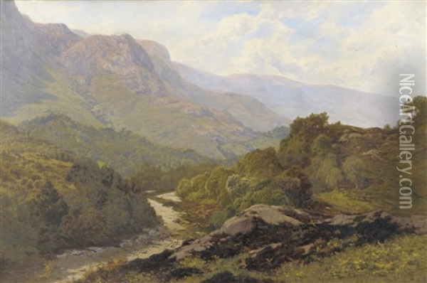 Lakeland Landscape With Tree Beside A River Oil Painting - Edward Henry Holder