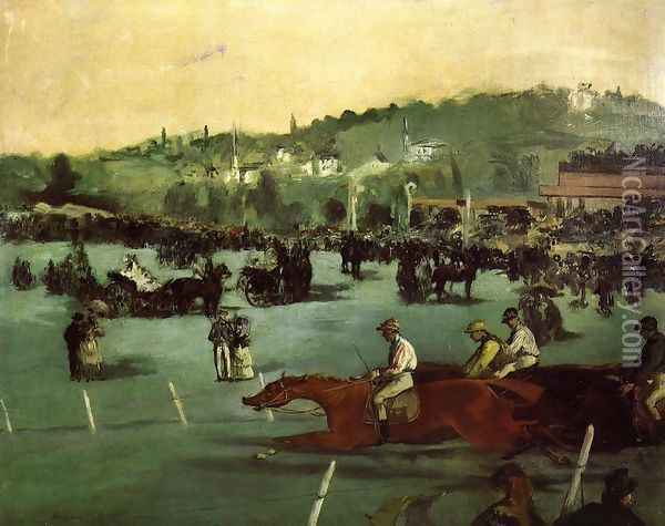 The Races in the Bois de Boulogne Oil Painting - Edouard Manet