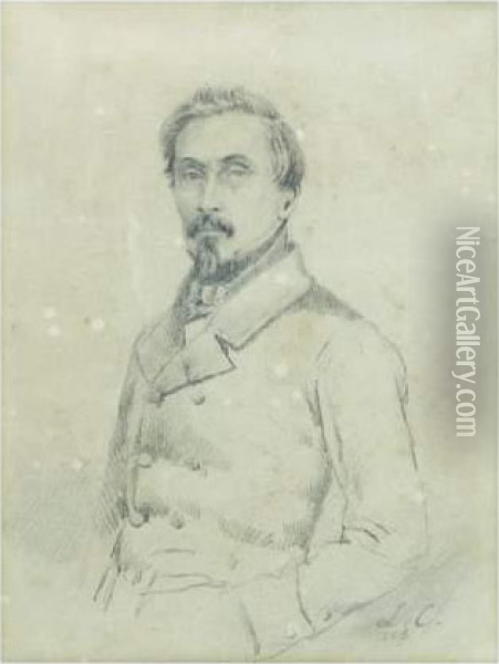 Portrait De Monsieur De Saint Arnaud Oil Painting - Leon Cogniet