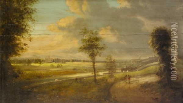 View From The Phoenix Park Towards The Royal Hospital Kilmainham Oil Painting - William Sadler the Younger