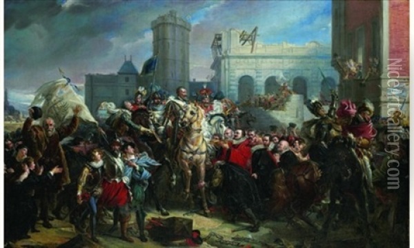 L'entree D'henri Iv A Paris Le 22 Mars 1594 Oil Painting - Francois Pascal Simon Gerard