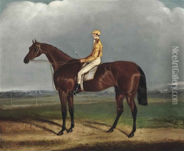 'galaor', With Jockey Up Oil Painting - Harry Hall